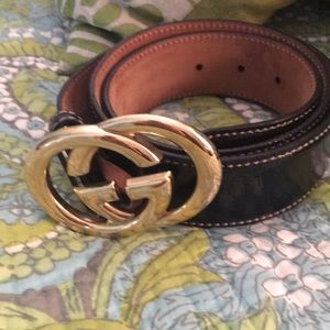 Gucci belt- black patent leather